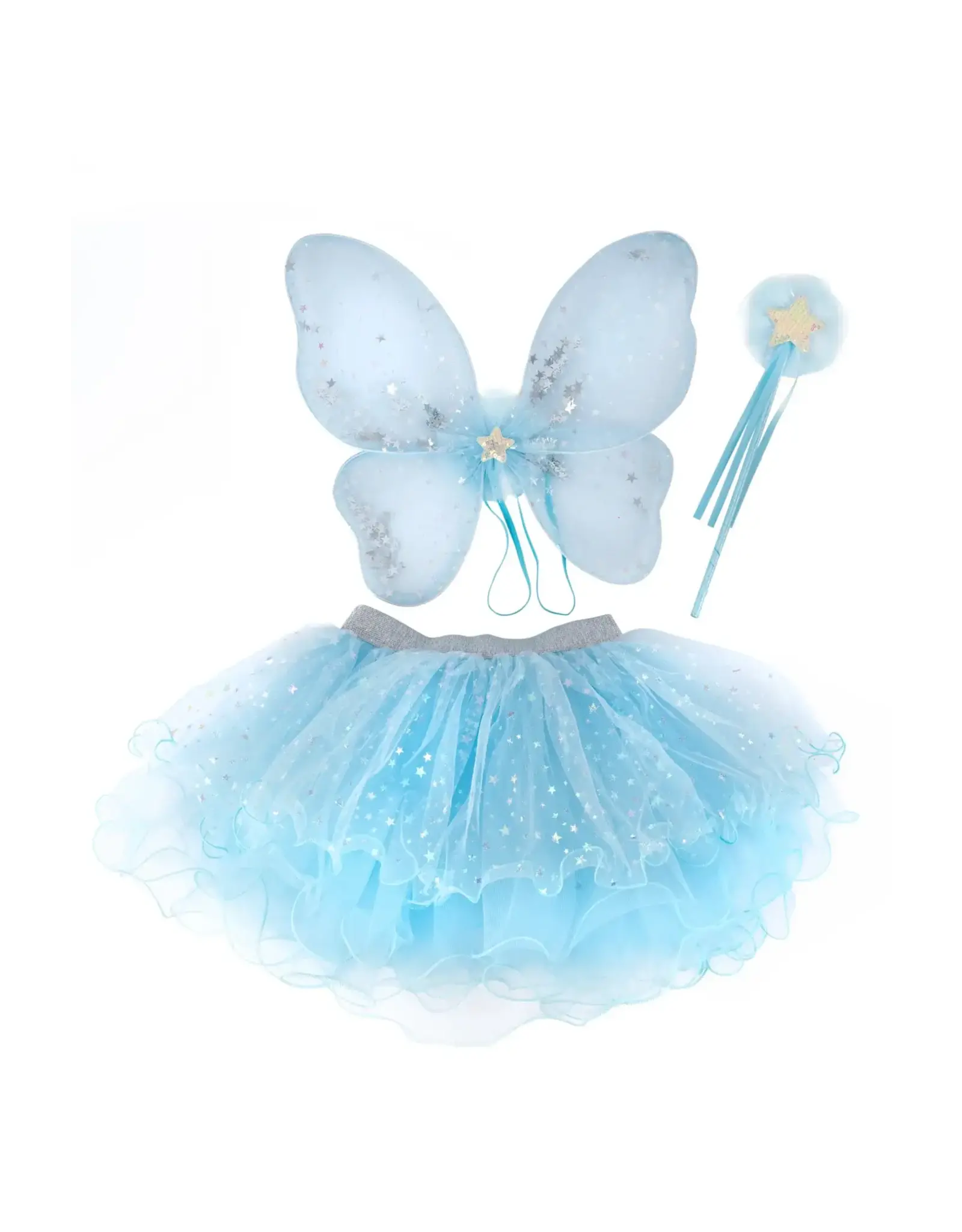 Great Pretenders Iridescent Celestial Fairy Wings, Tutu, & Wand Set, Size 4/6