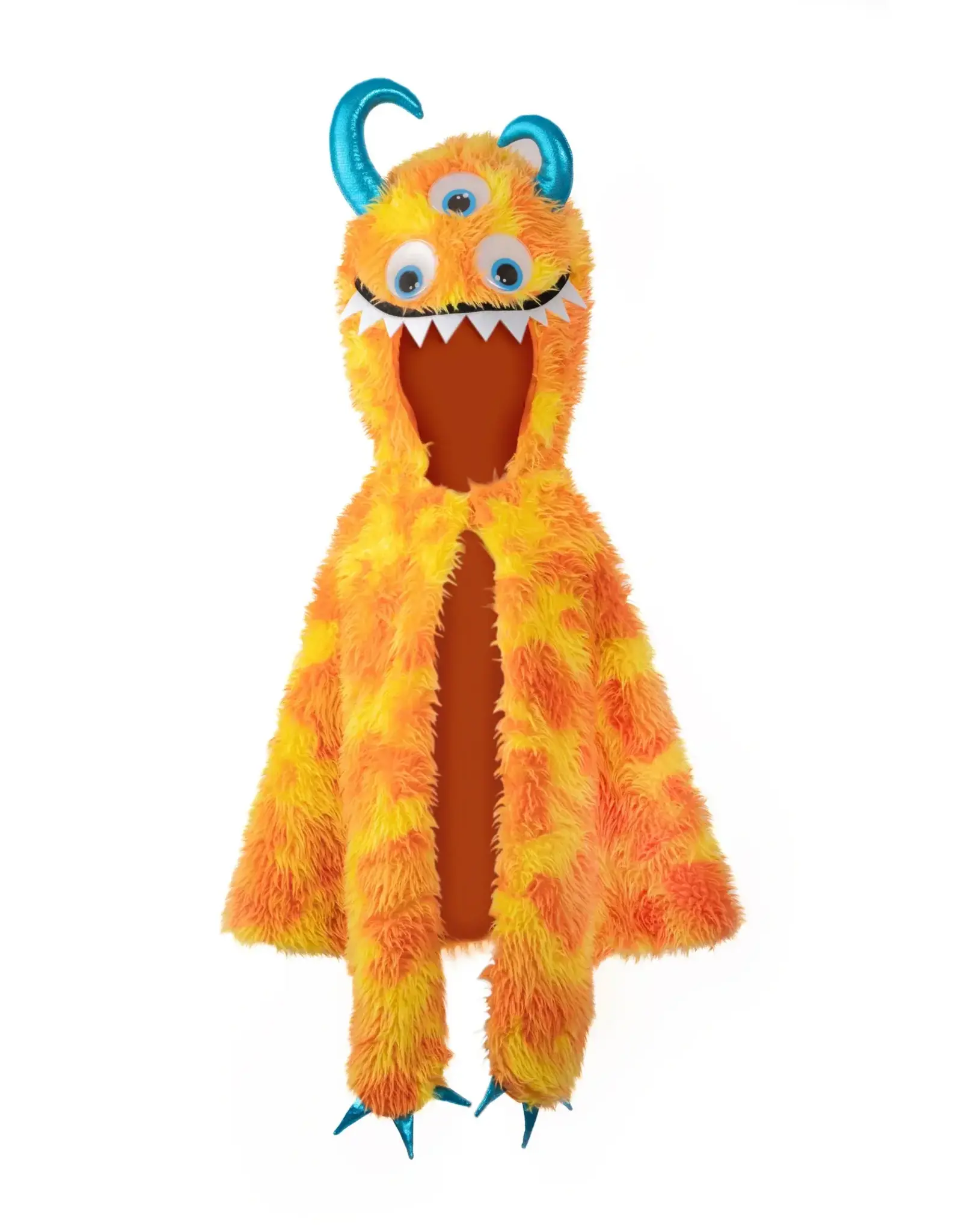 Great Pretenders Giggle the Monster Cape, Orange/Yellow, Size 4/6