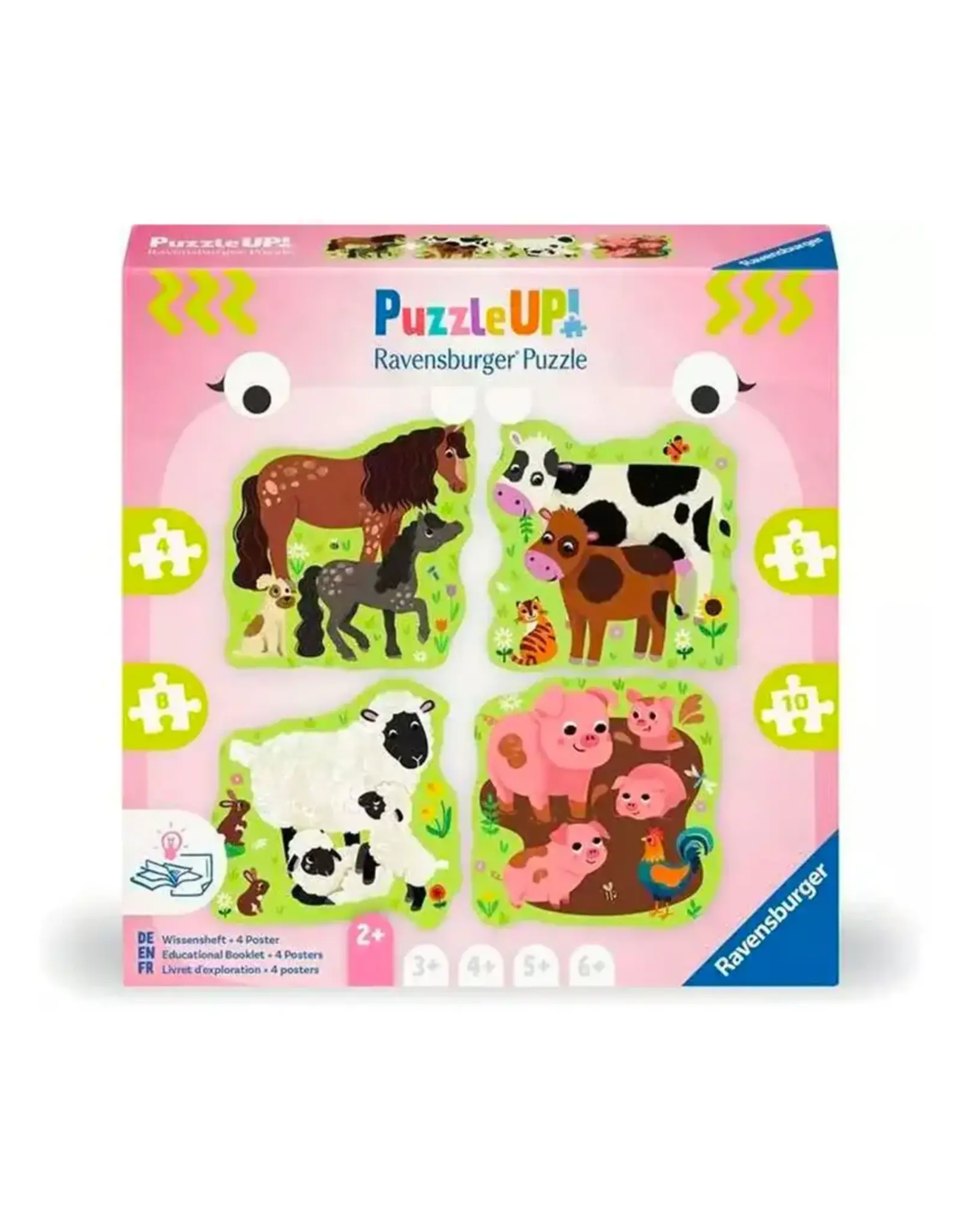 Ravensburger Puzzle Up Farm Animals 4/6/8/10pc