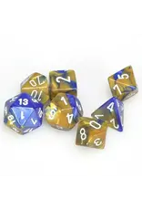 Gemini: 7Pc Blue-Gold/White Dice