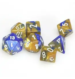 Gemini: 7Pc Blue-Gold/White Dice