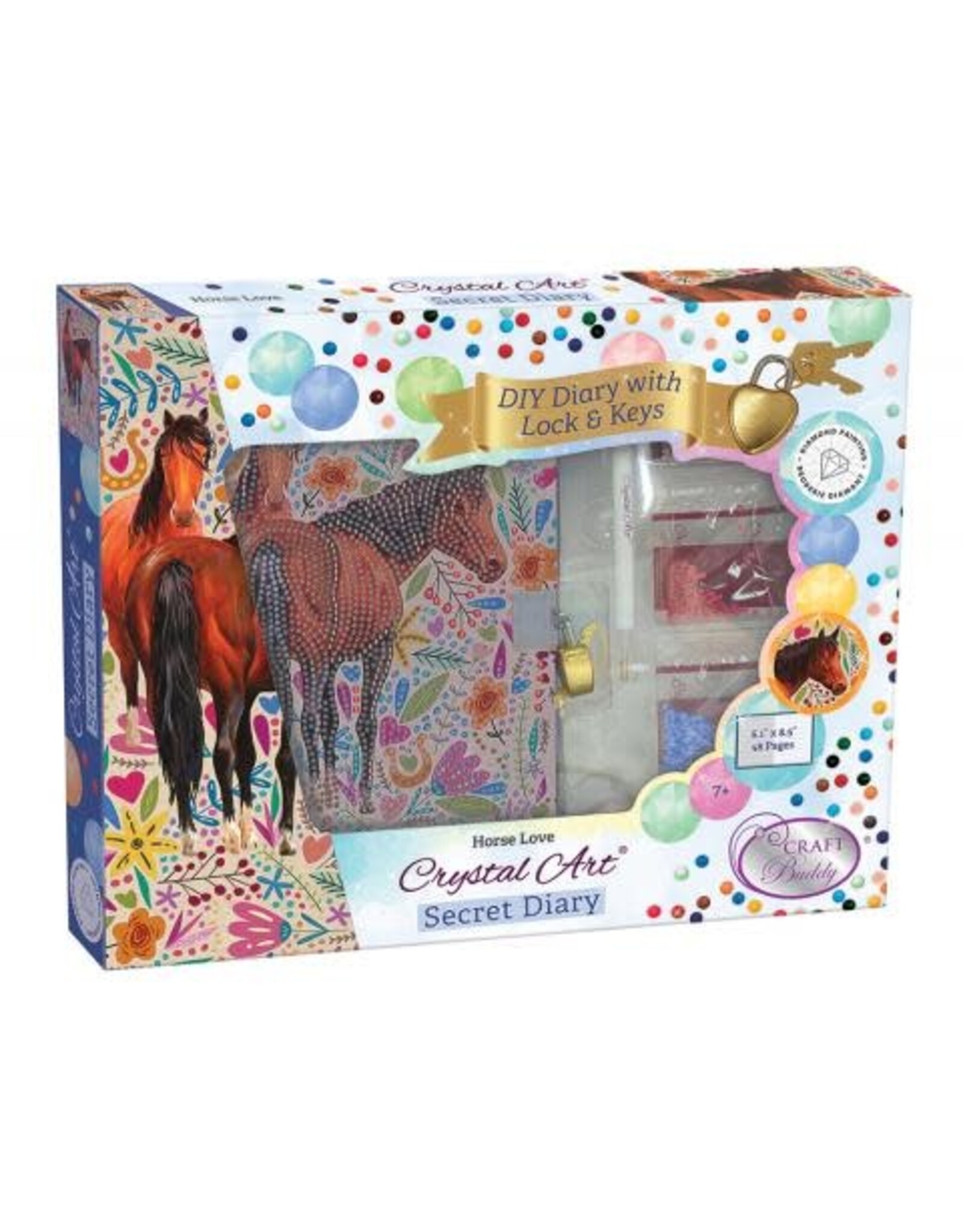 D.I.Y Crystal Art Kit Crystal Art Secret Diary - Horse Love
