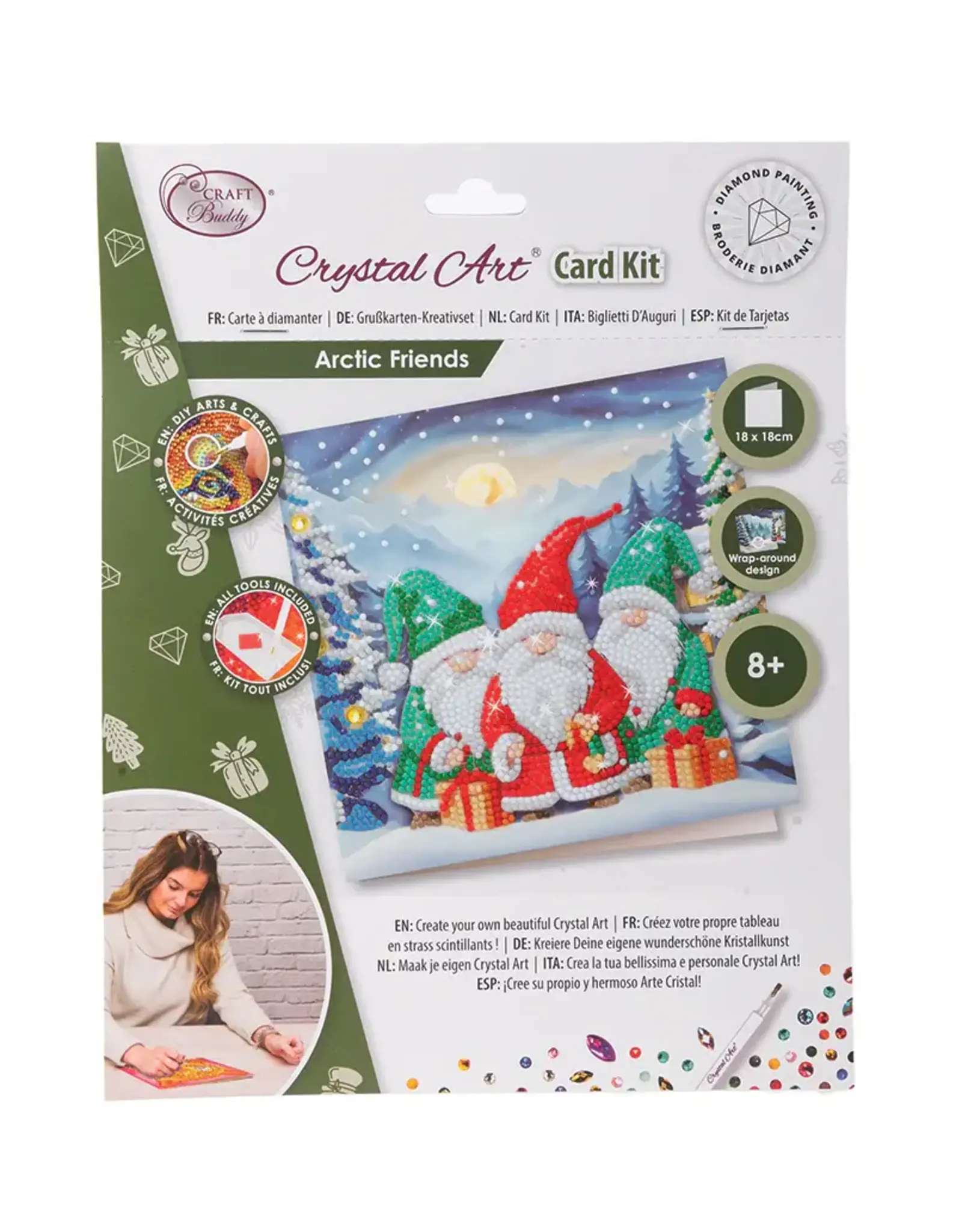 D.I.Y Crystal Art Kit Crystal Art Card Kit: Arctic Friends