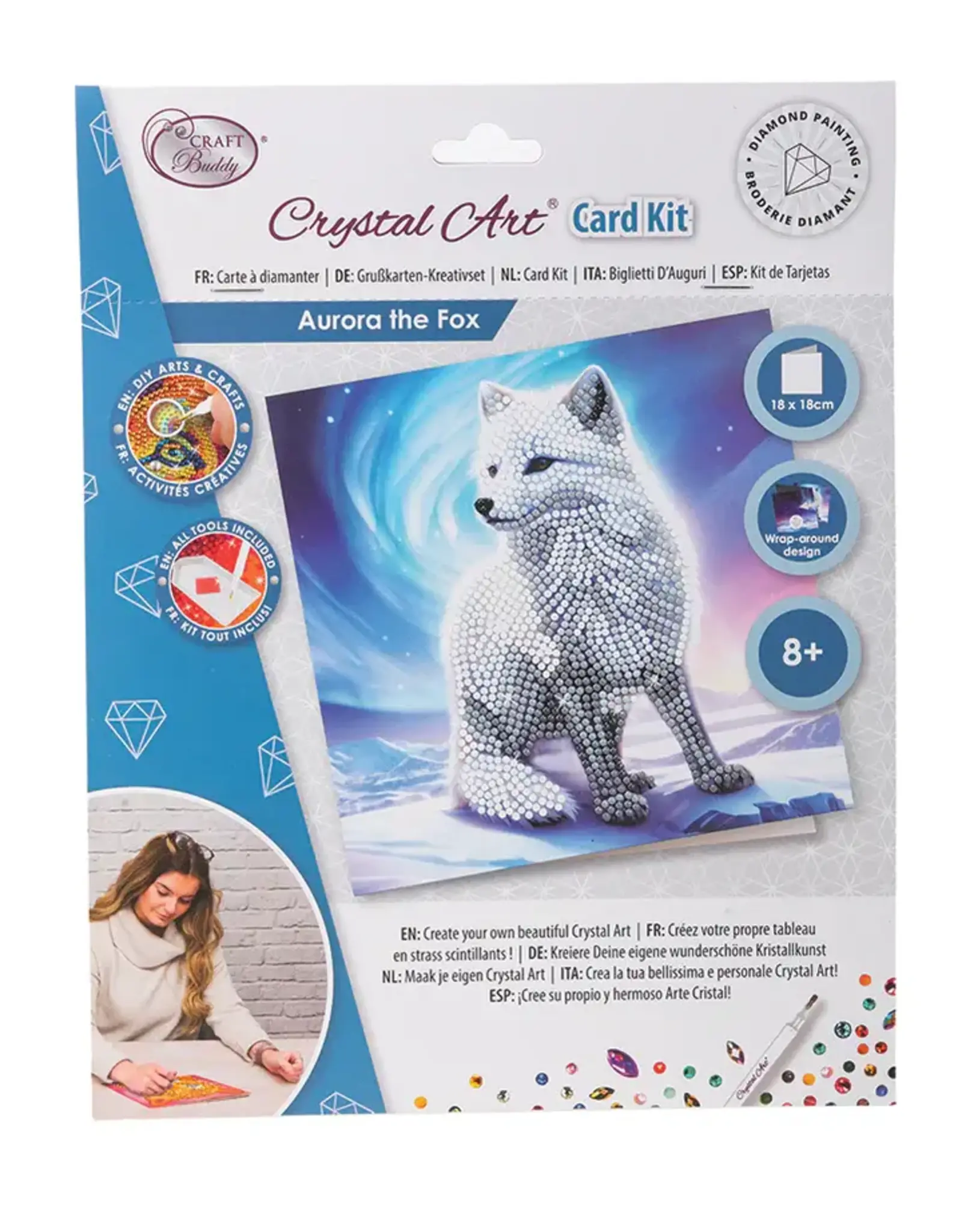 D.I.Y Crystal Art Kit Crystal Art Card Kit: Aurora the Fox
