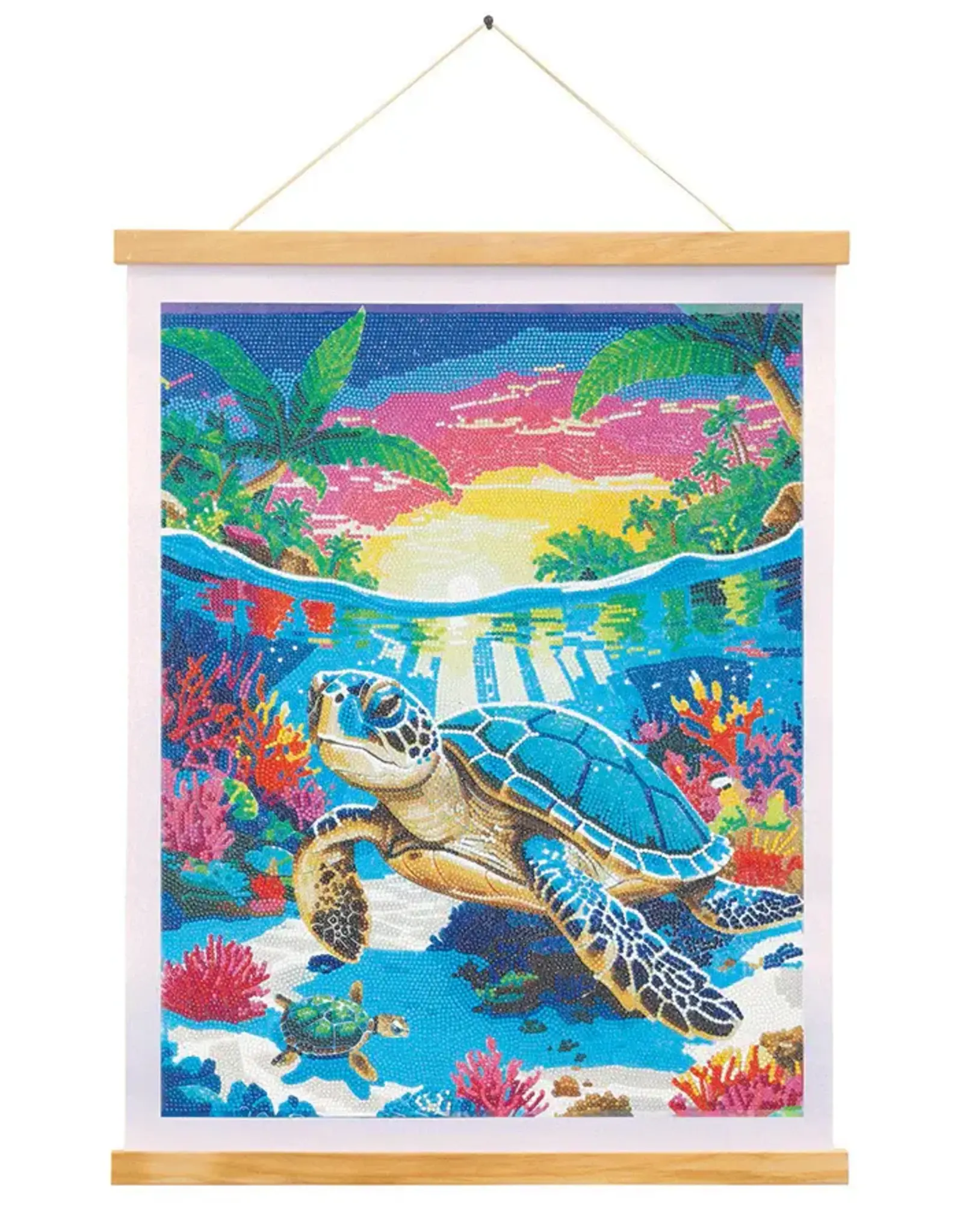 D.I.Y Crystal Art Kit Crystal Art Scroll Kit: Tropical Turtle Paradise
