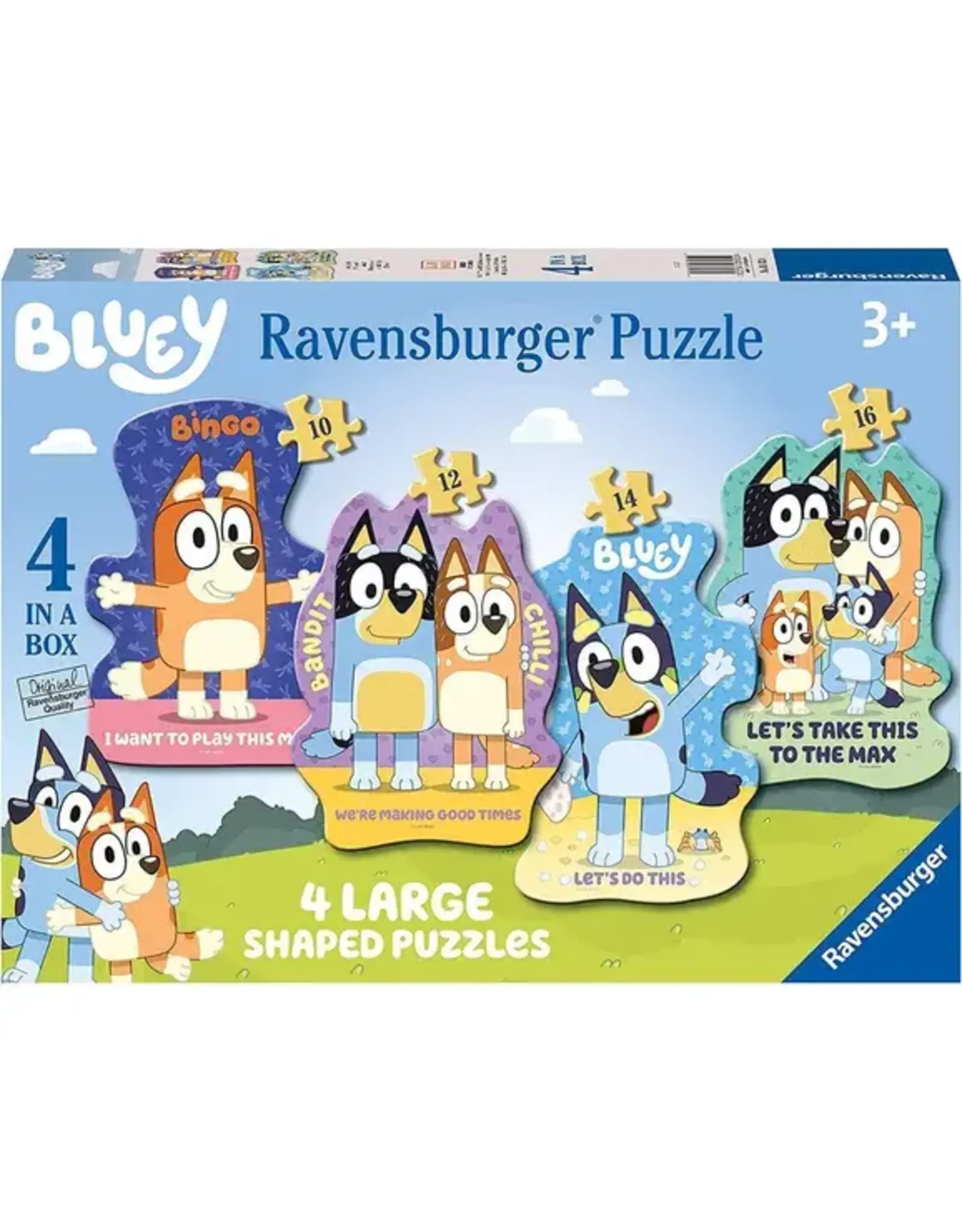 Ravensburger Bluey 4 Large Shaped Puzzles 4 in a Box