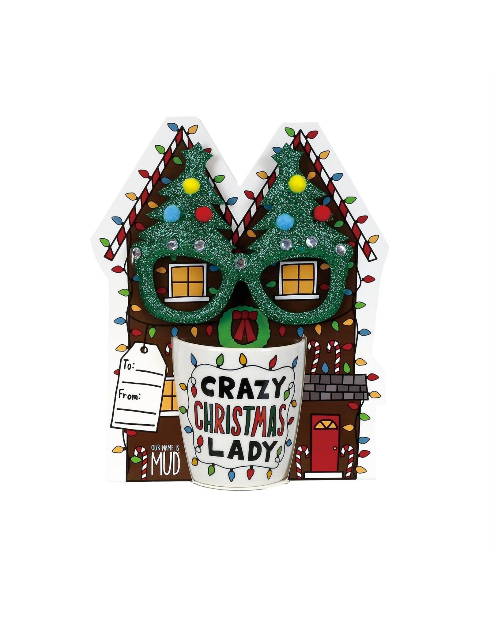 Crazy Christmas Mug & Glasses Set