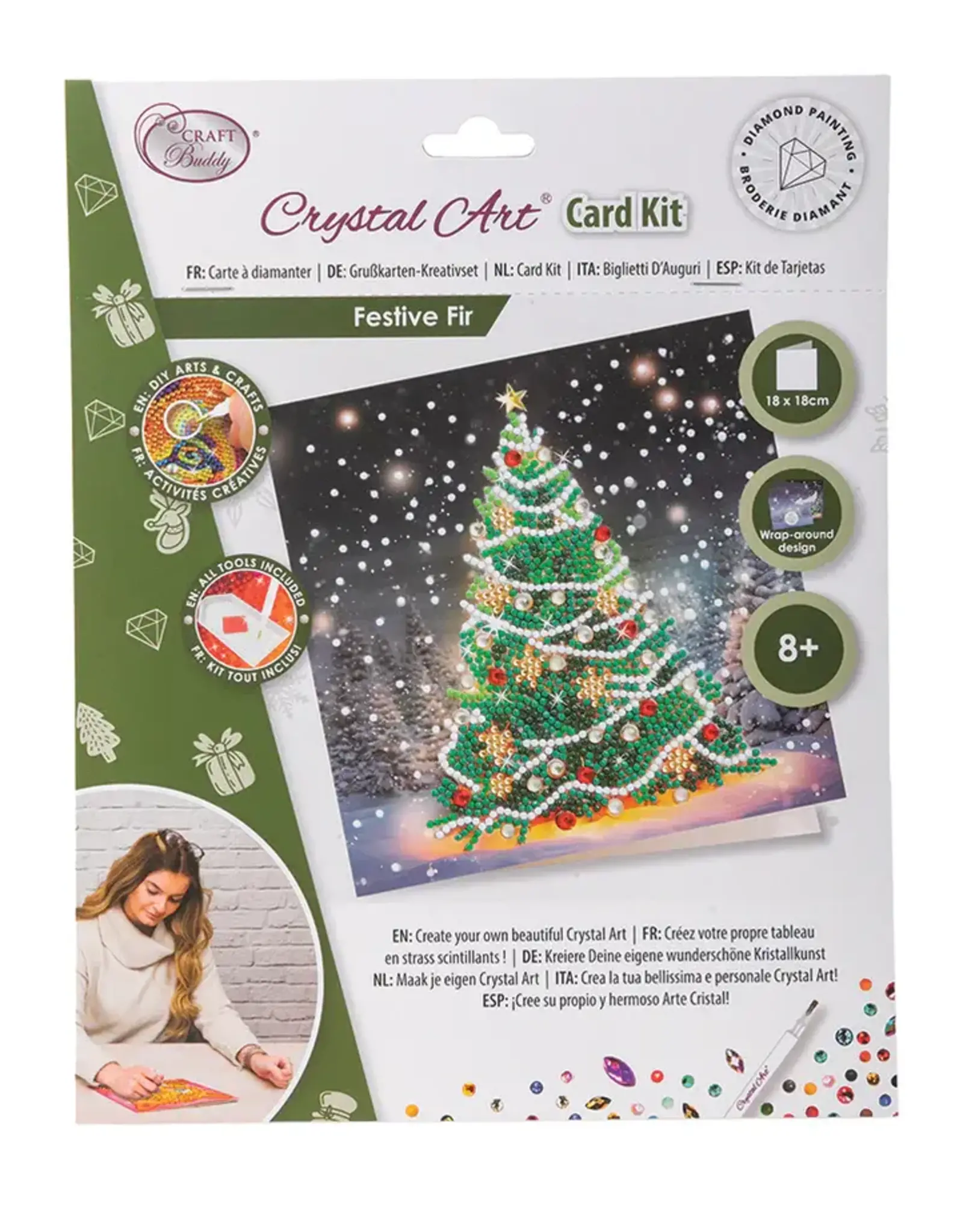 D.I.Y Crystal Art Kit Crystal Art Card Kit: Festive Fir