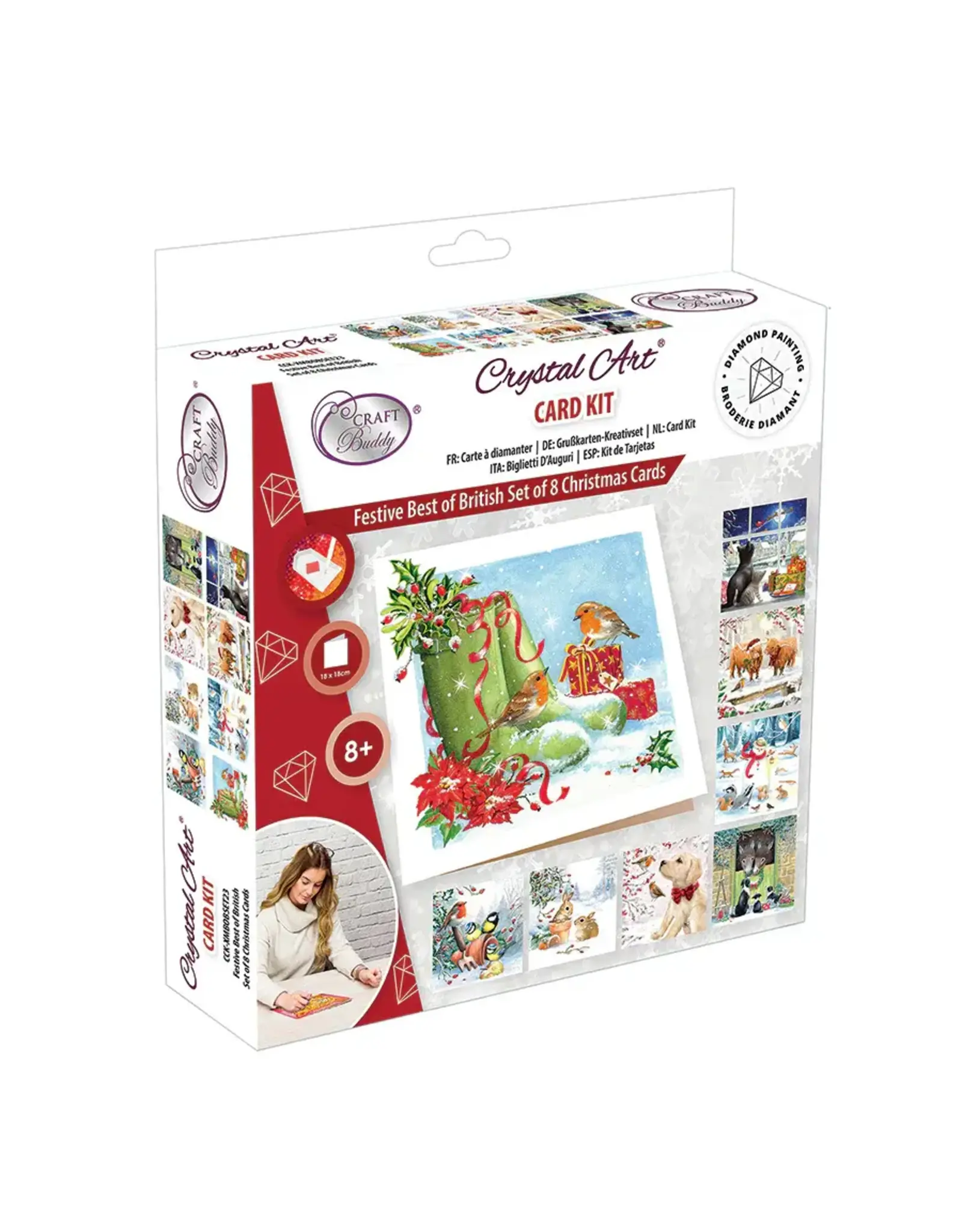D.I.Y Crystal Art Kit Crystal Art Card Kit (Box Set): British Christmas Cards