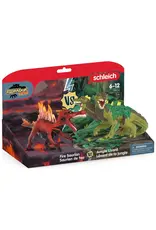 Schleich Eldrador Creatures - Fire Saurian vs. Jungle Lizard