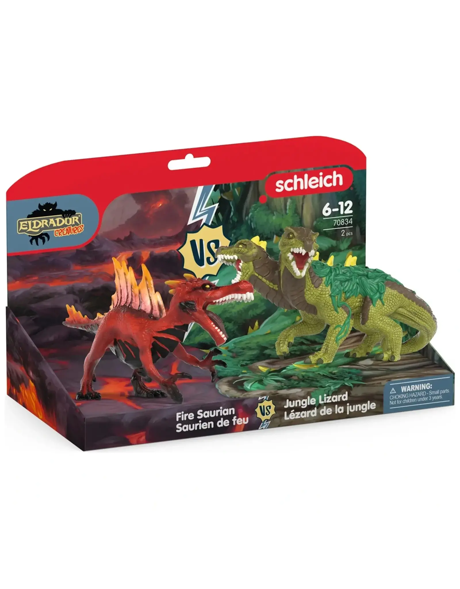 Schleich Eldrador Creatures - Fire Saurian vs. Jungle Lizard