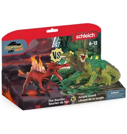 Schleich Eldrador Creatures - Fire Saurian vs. Jungle Lizard