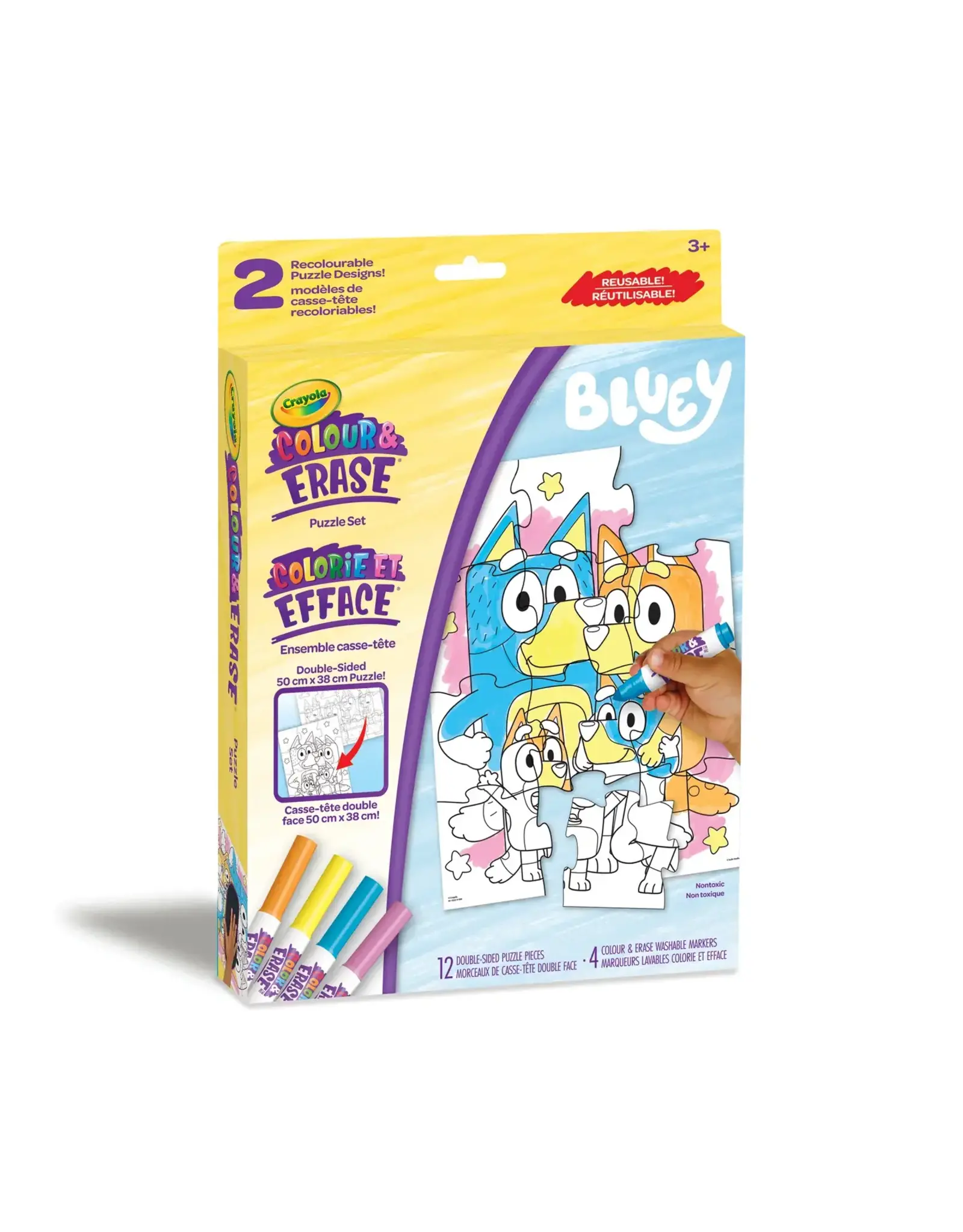 Crayola Bluey Colour & Erase Reusable Puzzle Set