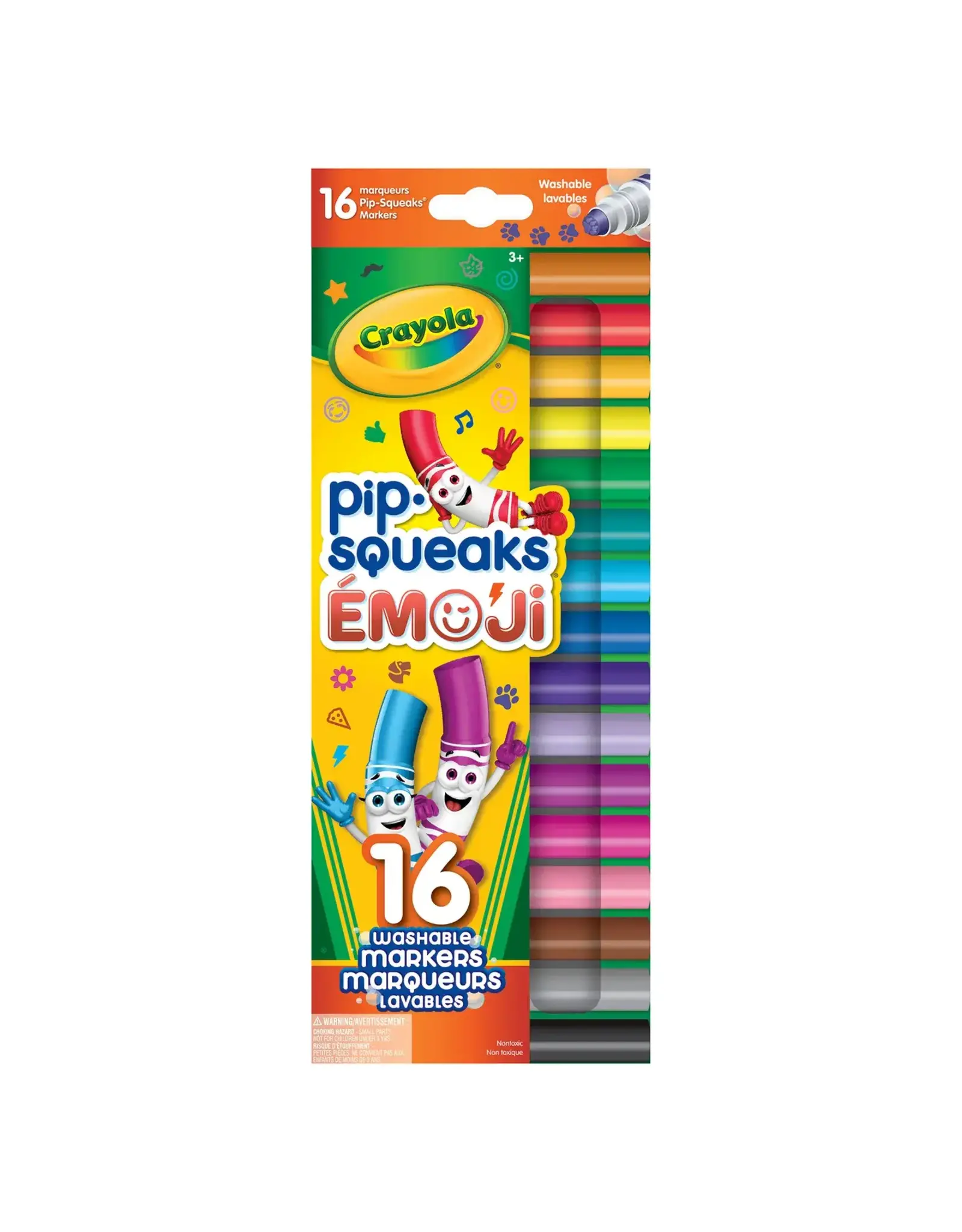 Crayola Pip-Squeaks Emoji Washable Stamper Markers 16 Count