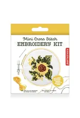 Kikkerland Sunflower Mini Cross Stitch Embroidery Kit