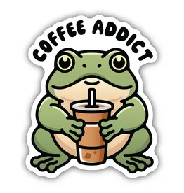 Stickers Northwest Coffee Addict Frog Sticker
