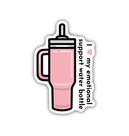 Stickers Northwest I Love My Emotional Support Water Bottle Pink Sticker
