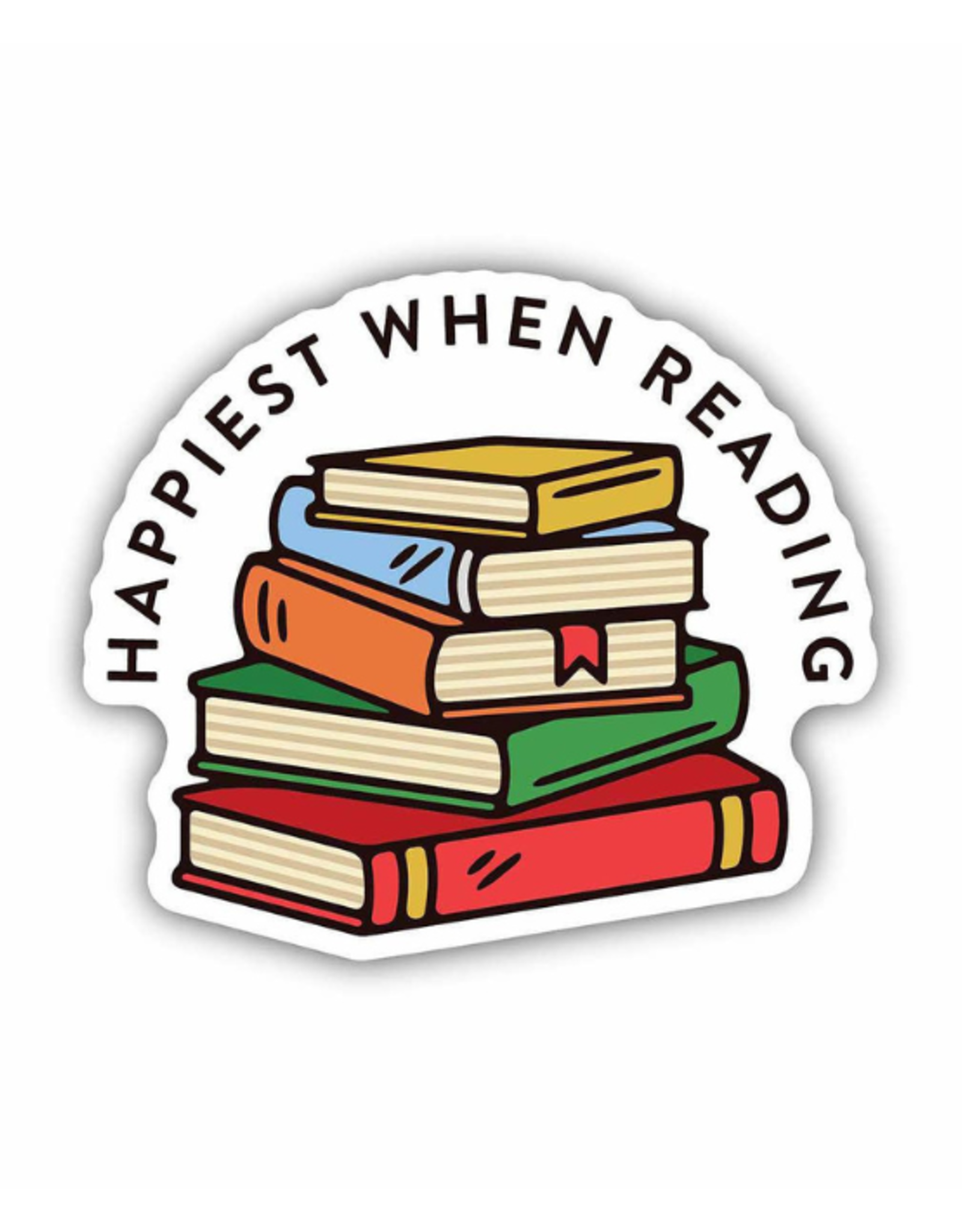 Stickers Northwest Happiest When Reading Book Stack Sticker