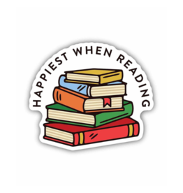 Stickers Northwest Happiest When Reading Book Stack Sticker
