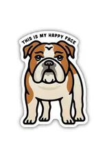 Stickers Northwest This Is My Happy Face Bulldog Sticker
