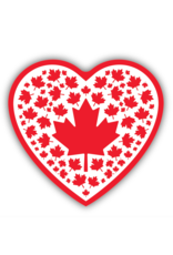 Stickers Northwest Red and White Maple Leaf Heart Sticker