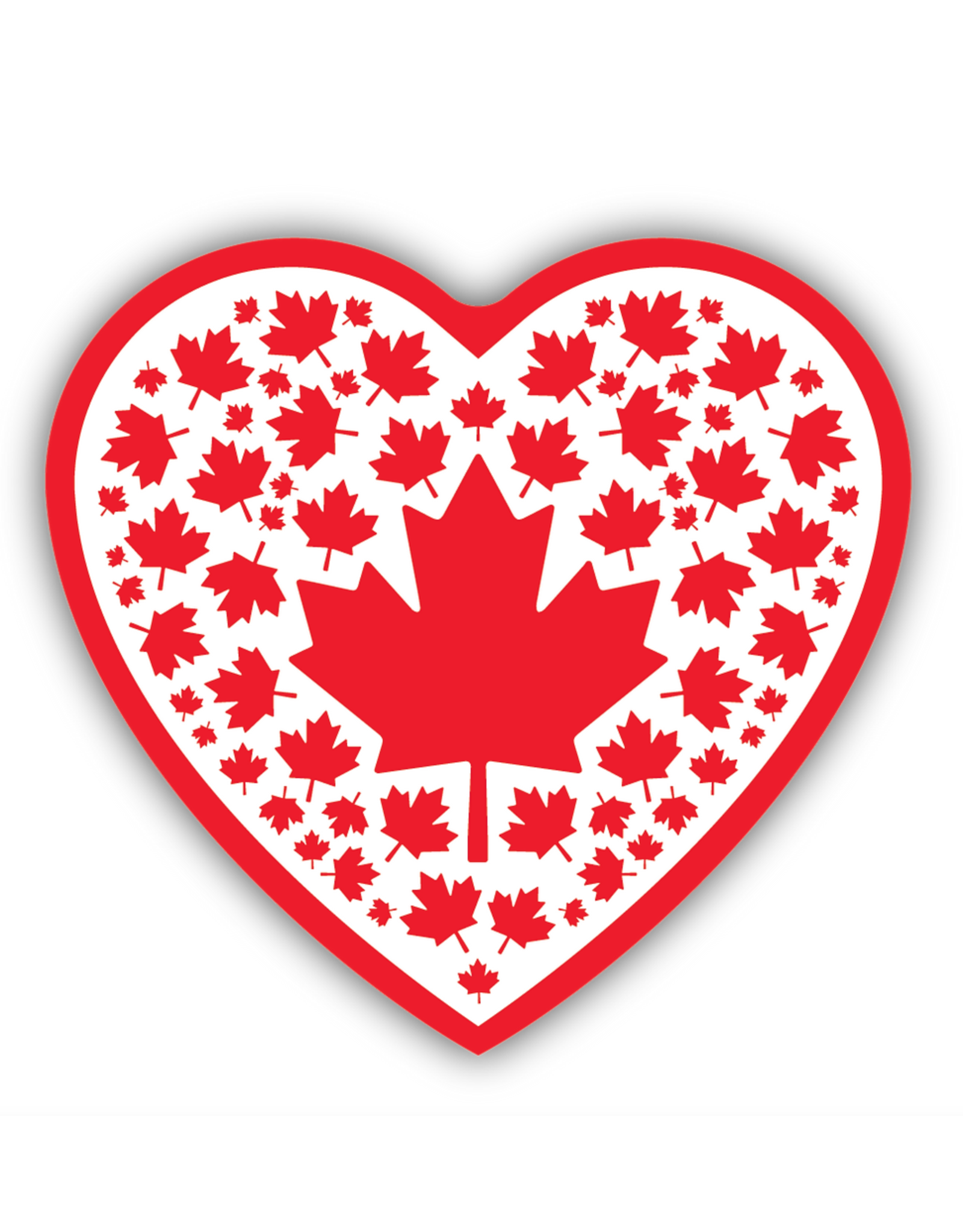 Stickers Northwest Red and White Maple Leaf Heart Sticker