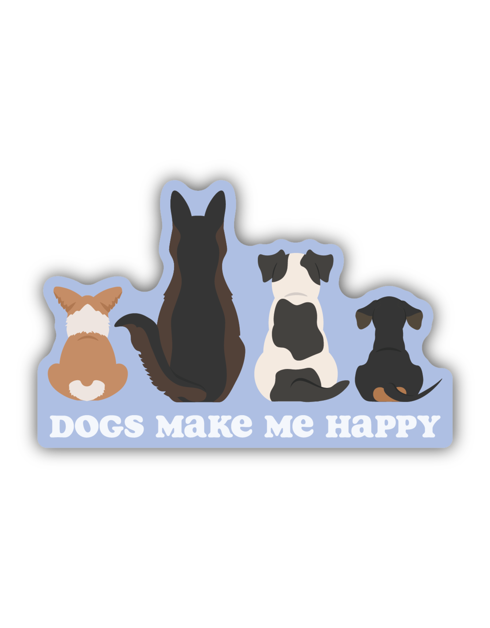 Stickers Northwest Dogs Make Me Happy Row Of Dogs Sticker