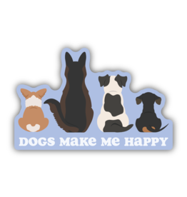 Stickers Northwest Dogs Make Me Happy Row Of Dogs Sticker