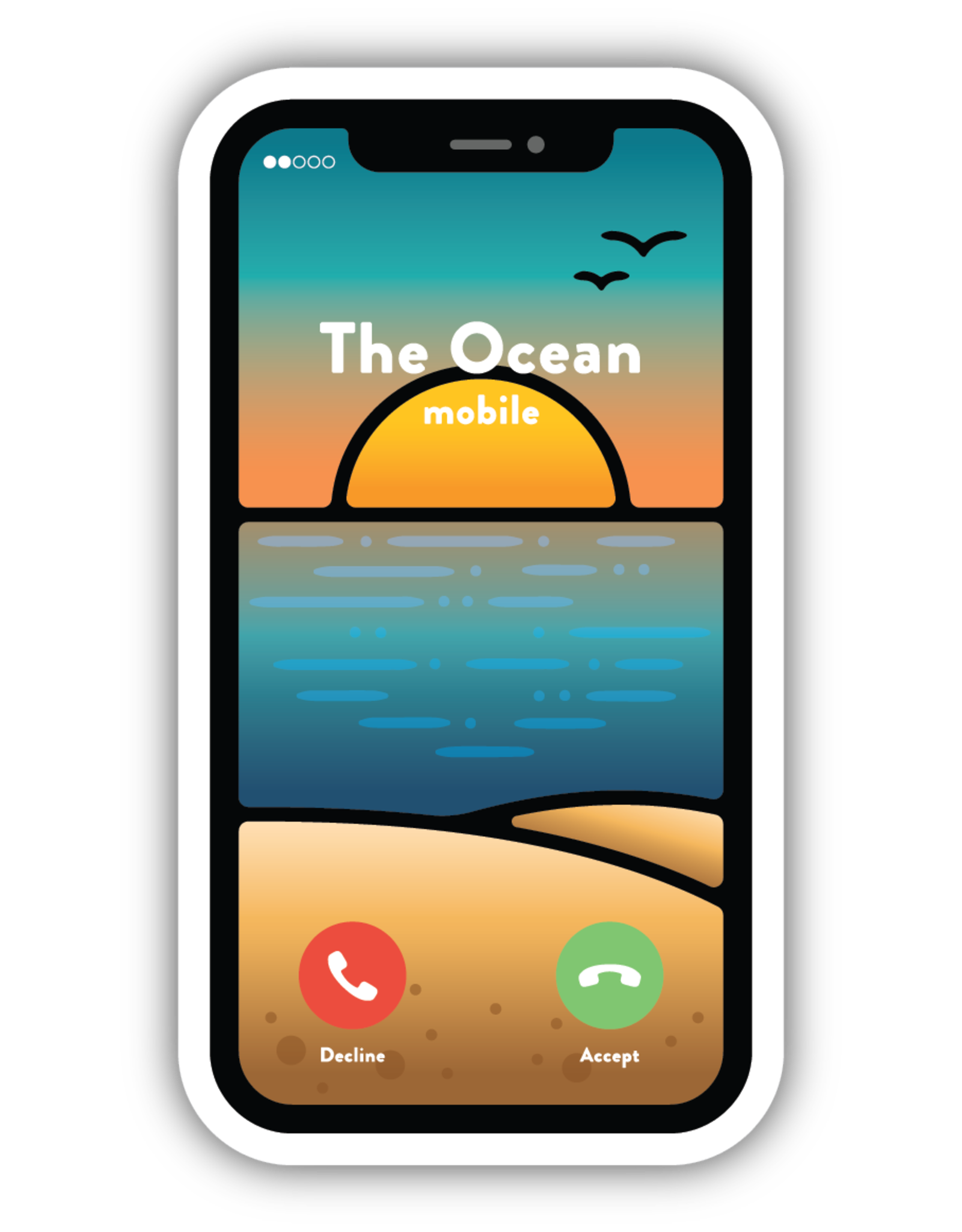 Stickers Northwest The Ocean Is Calling Phone Sticker
