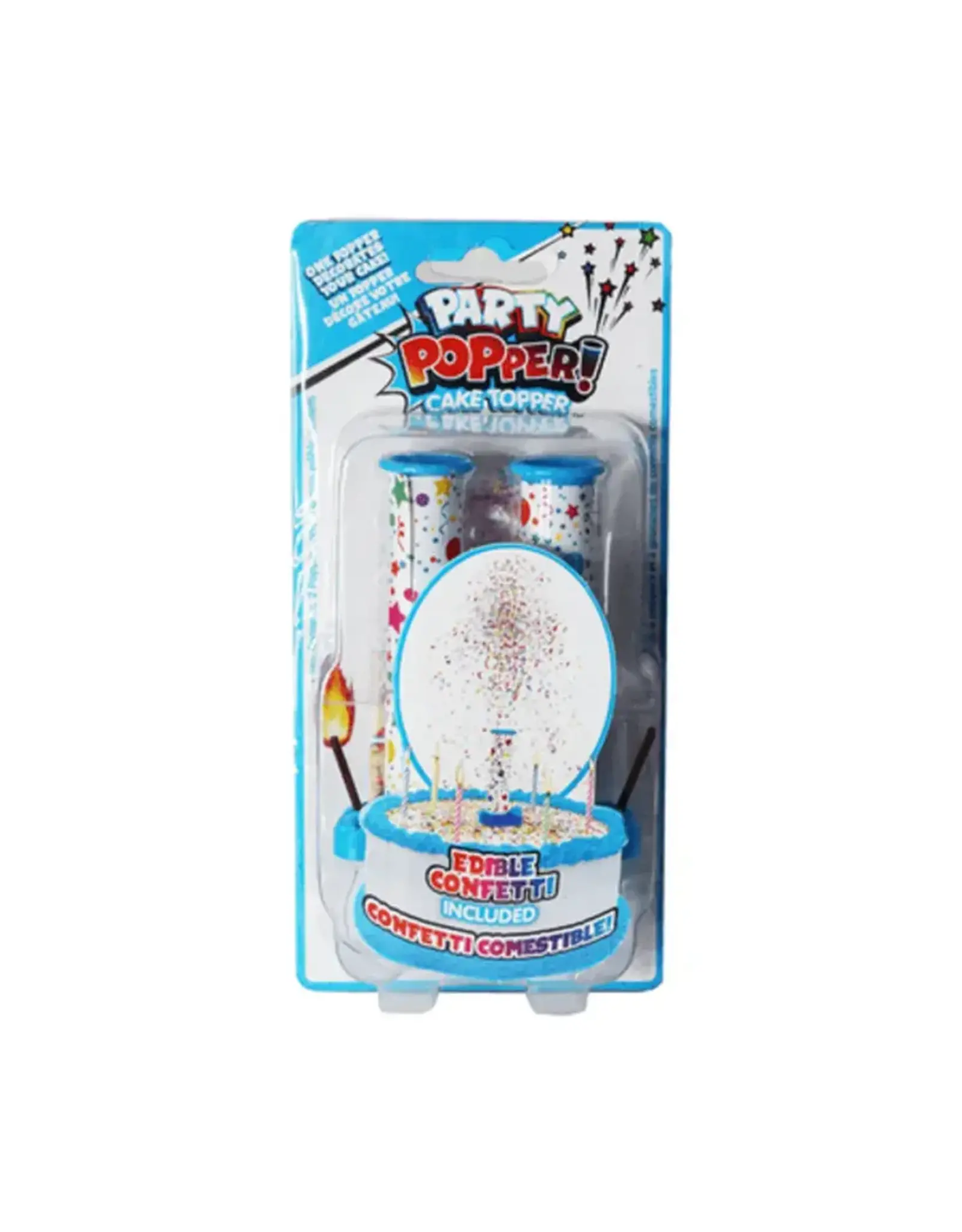 Cake Topper Party Popper - Blue