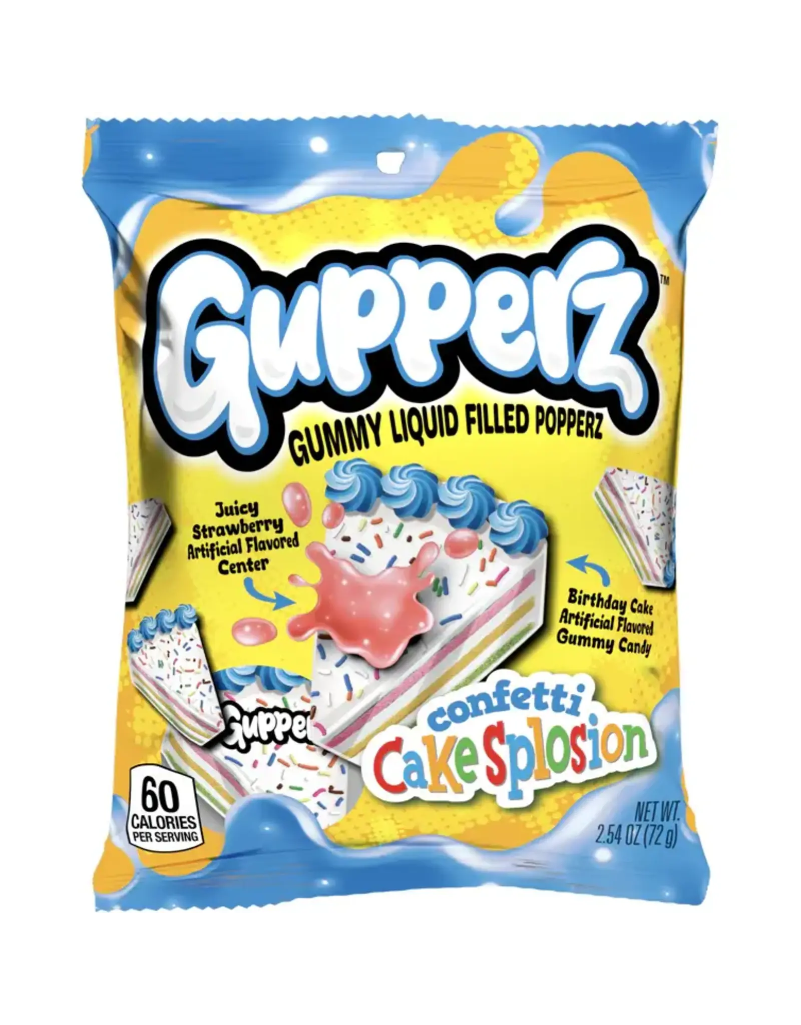 Gupperz Gummy Liquid Filled Popperz - Confetti Cakesplosion