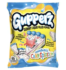 Gupperz Gummy Liquid Filled Popperz - Confetti Cakesplosion