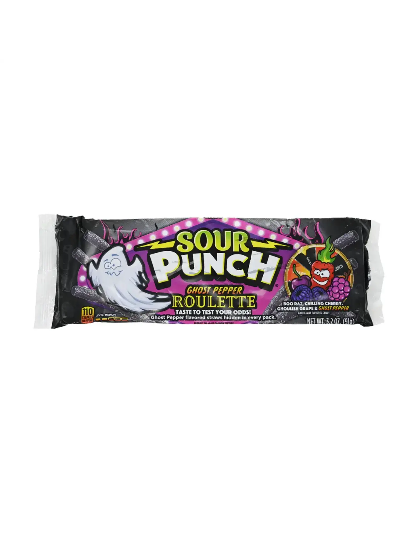 Sour Punch Ghost Pepper Roulette Straws Tray