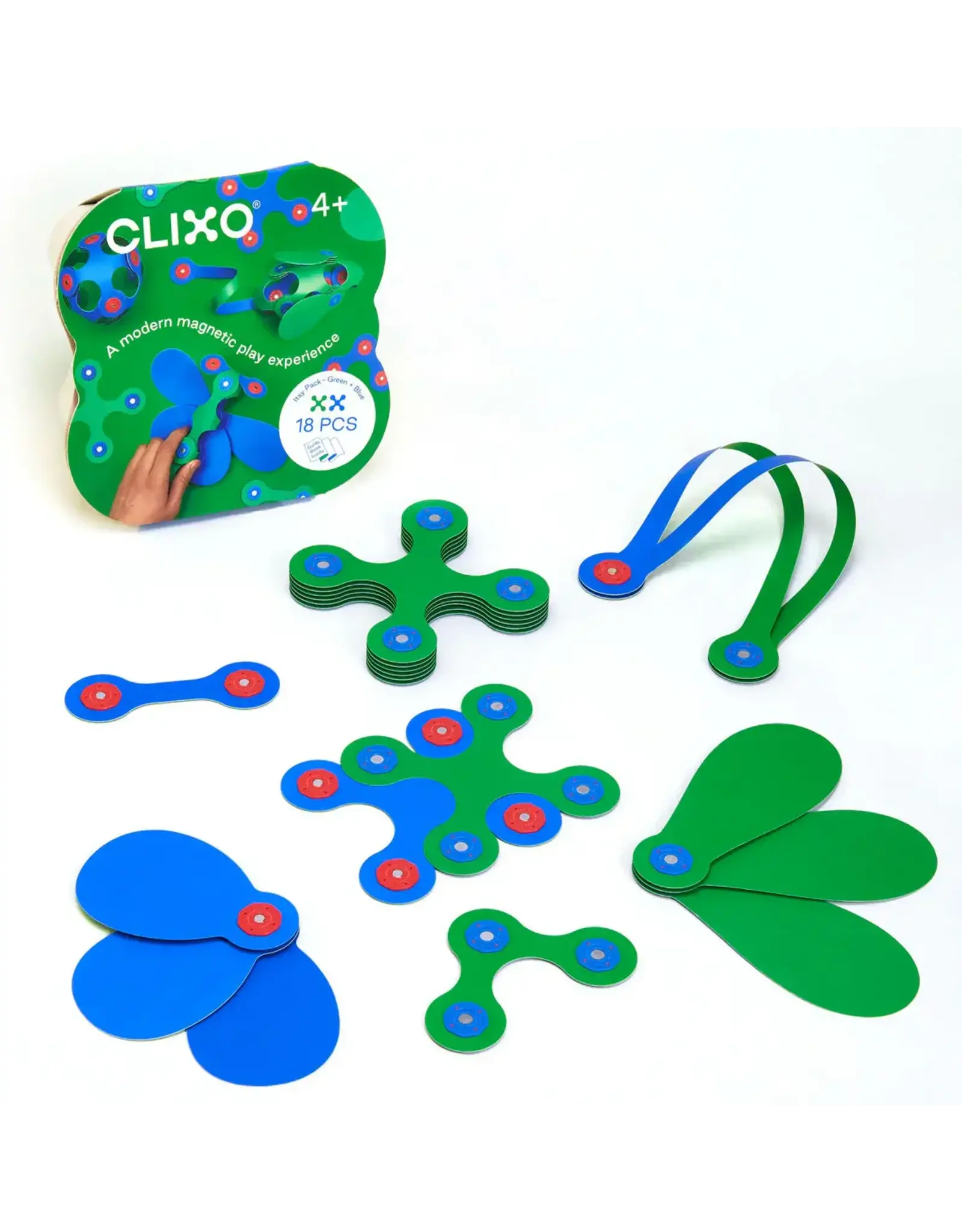 Clixo Itsy Pack - Green & Blue 18pc