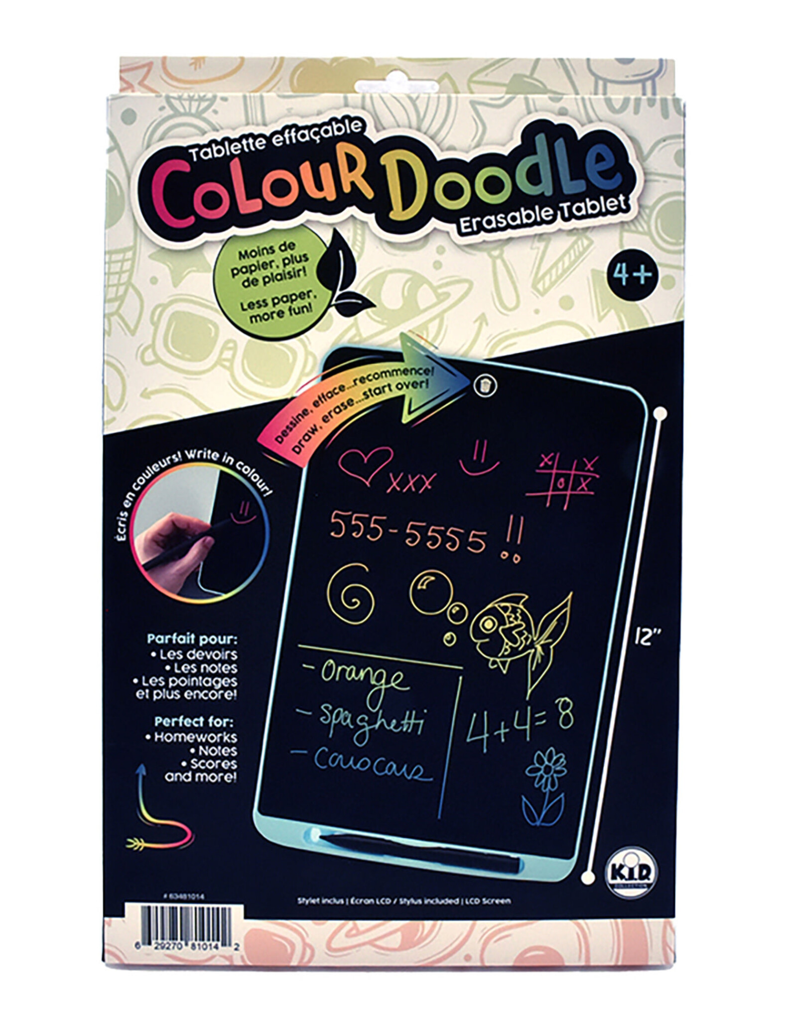 Colour Doodle Erasable Tablet 12"
