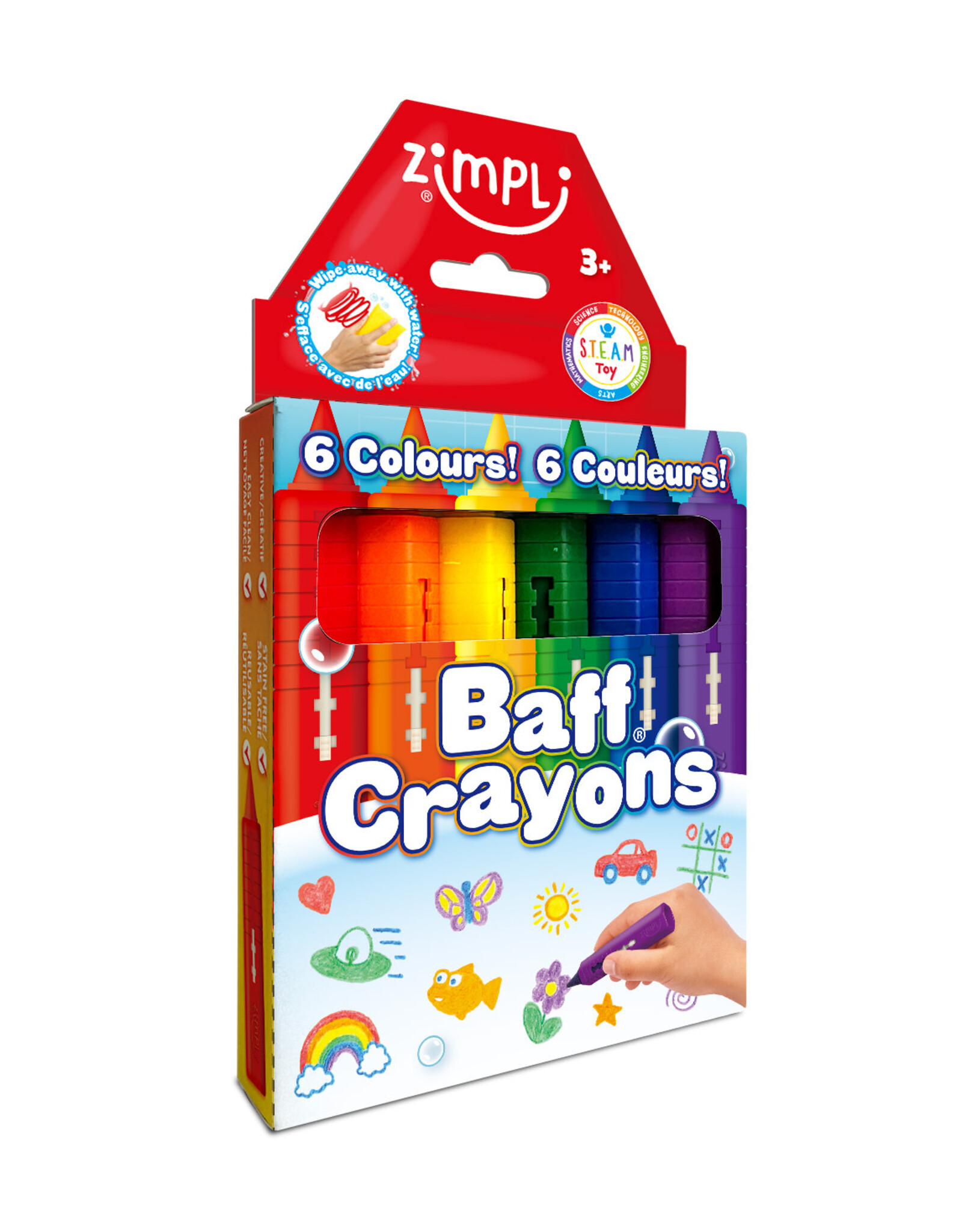 Zimpli Kids Zimpli - Baff Crayons 6 Pack