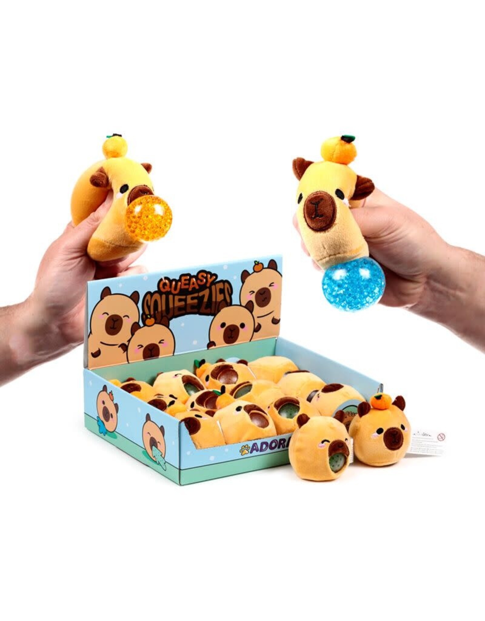 Queasy Squeezies Adoramals Capybara Plush Squeezy Toy