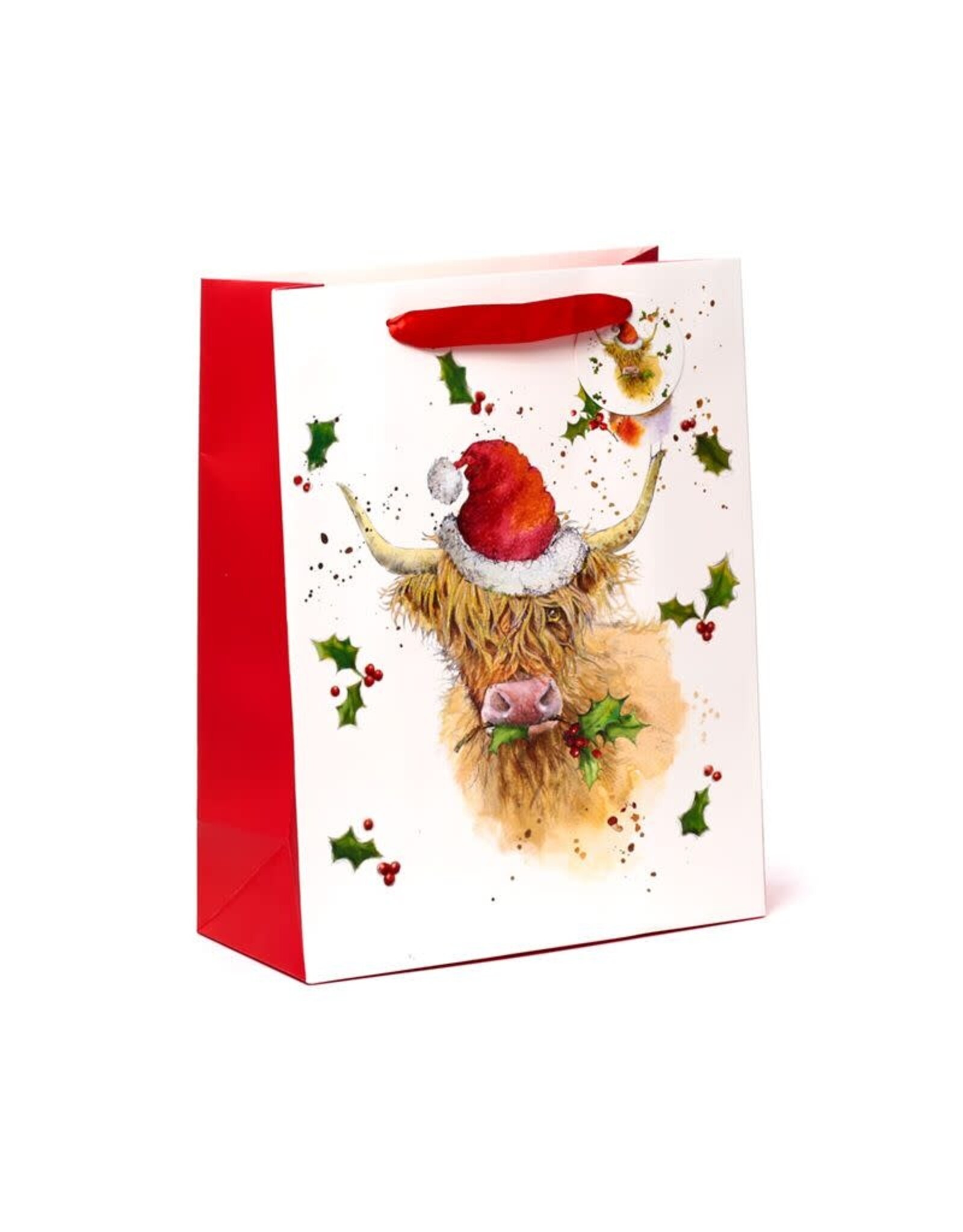 Jan Pashley Christmas Highland Coo Gift Bag Large