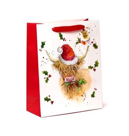 Jan Pashley Christmas Highland Coo Gift Bag Large