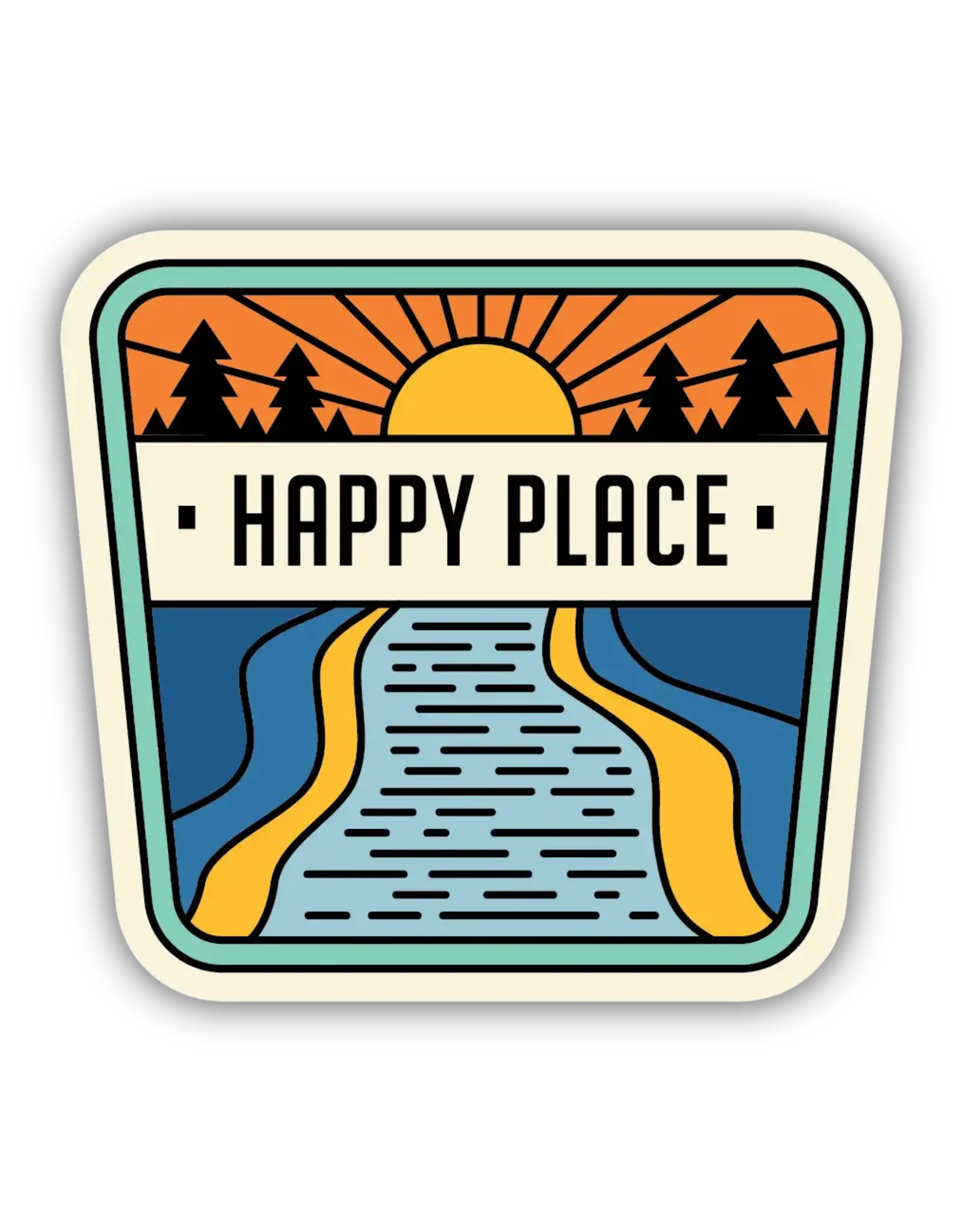 Stickers Northwest Happy Place River Patch Kamloops BC Sticker