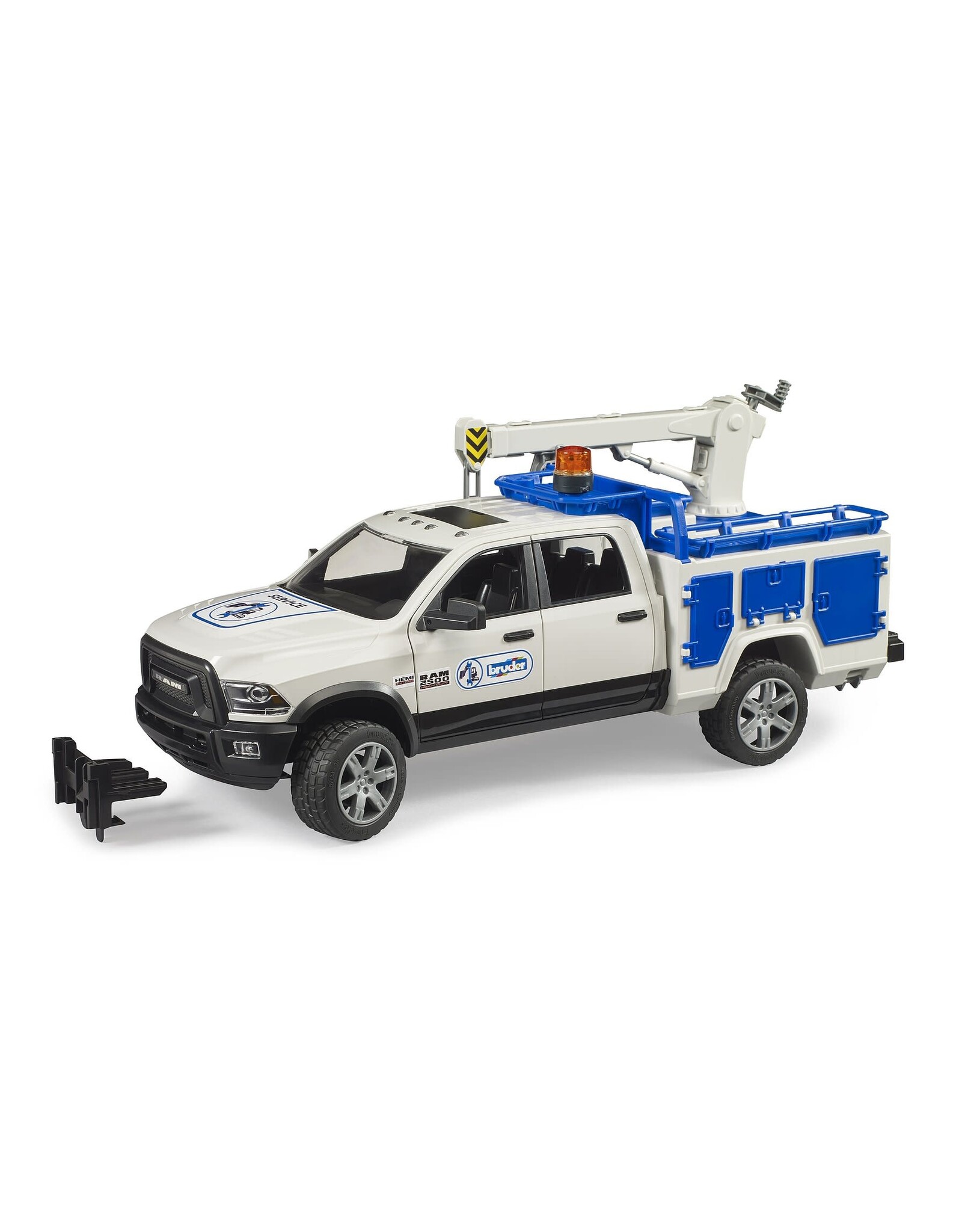 Bruder RAM Service Truck with Crane & Rotating Beacon Light