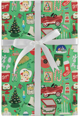 Retro Festive Icons Jumbo Wrapping Paper 10ft