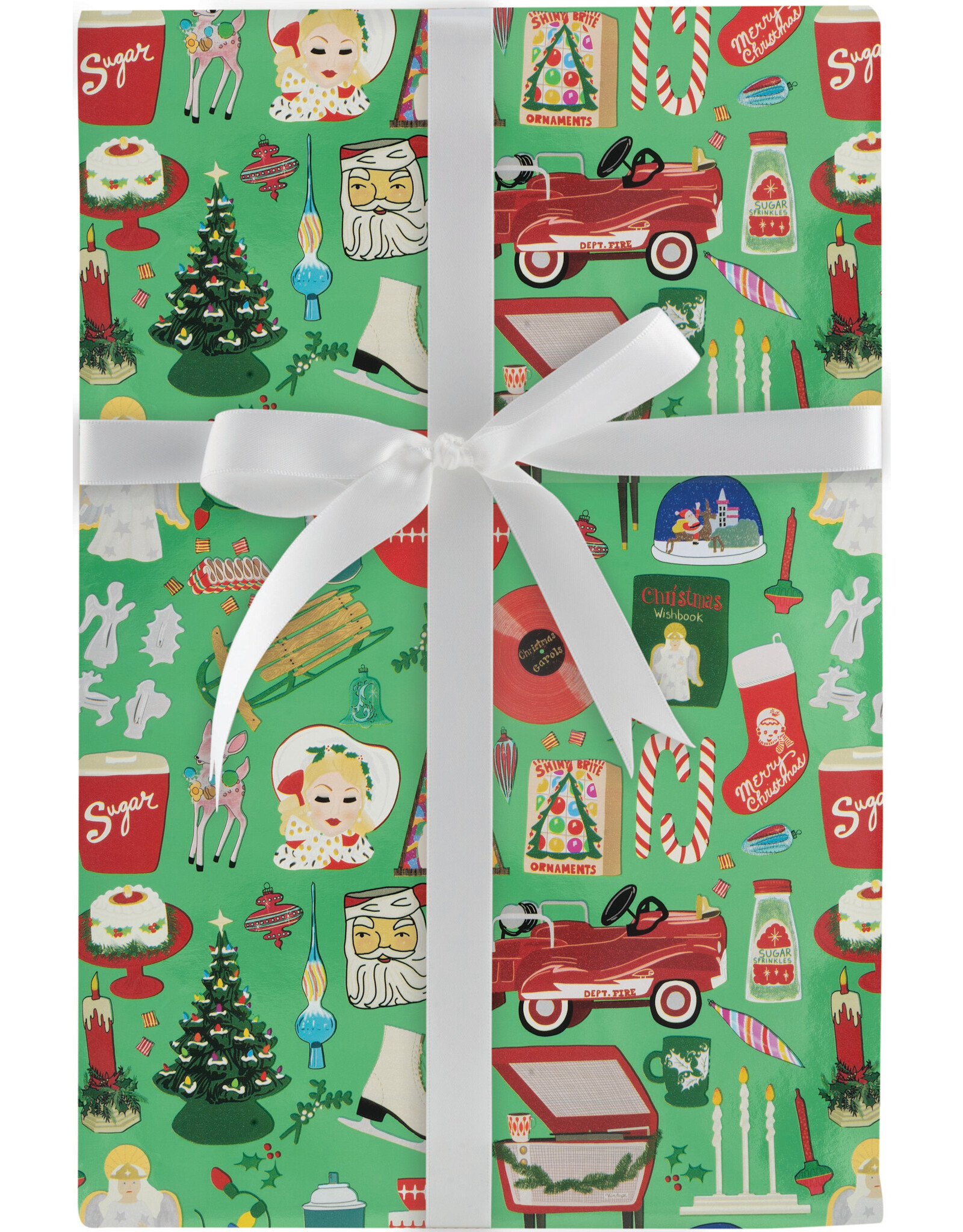 Retro Festive Icons Jumbo Wrapping Paper 10ft