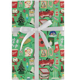 Design Design Retro Festive Icons Jumbo Wrapping Paper 10ft