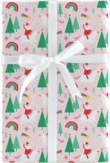 Rainbow Unicorn Santa Jumbo Wrapping Paper 10ft