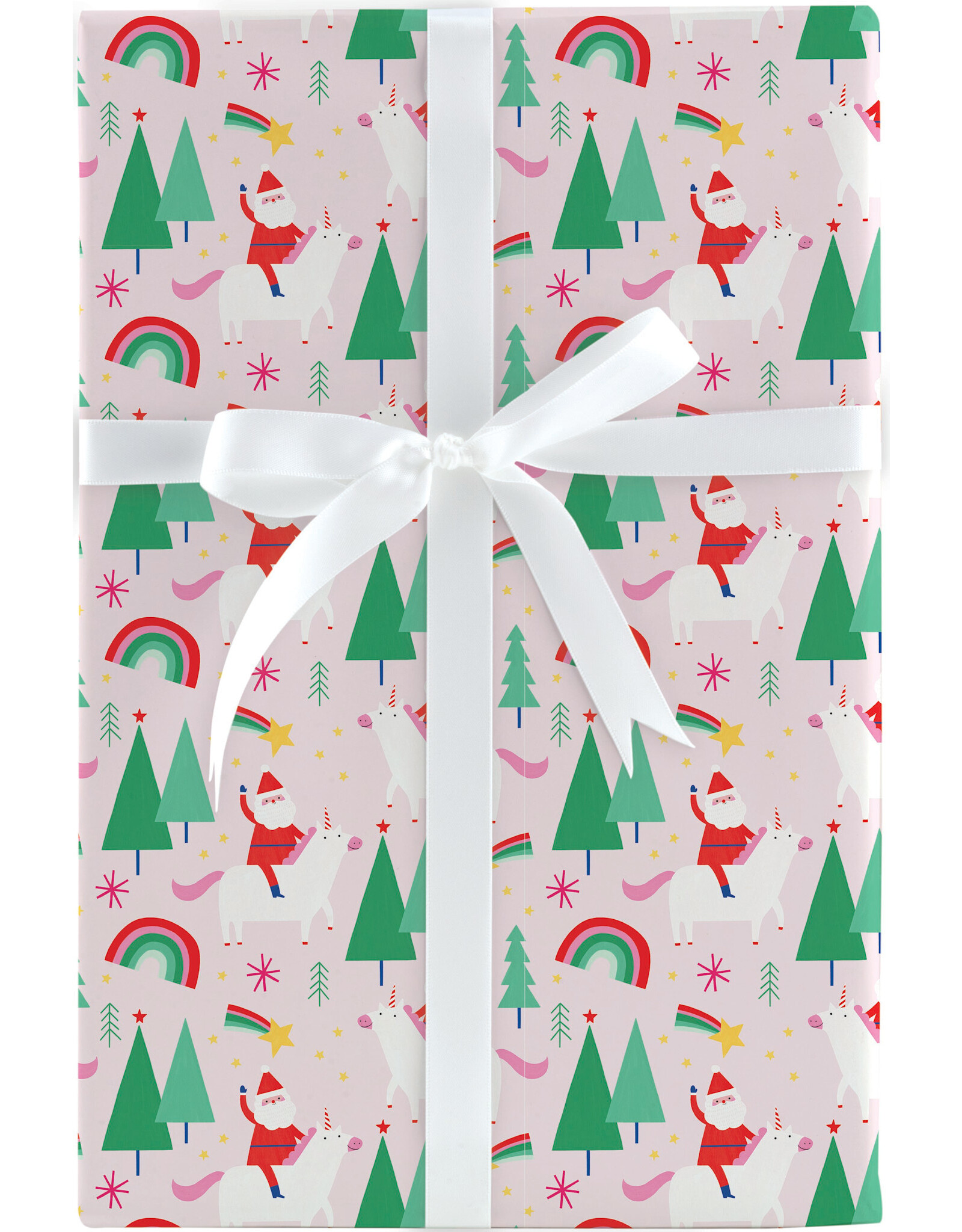 Design Design Rainbow Unicorn Santa Jumbo Wrapping Paper 10ft