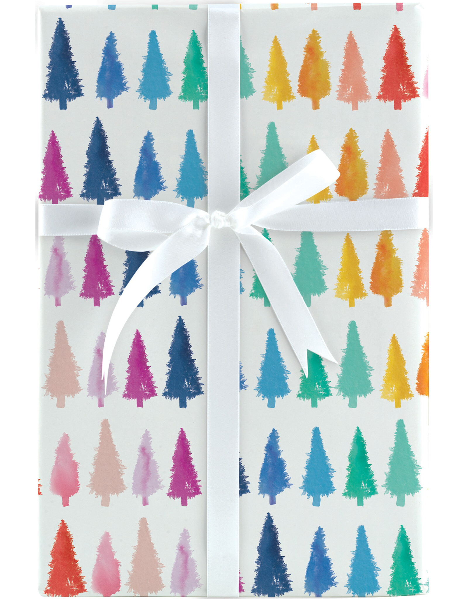 Design Design Rainbow Christmas Trees Jumbo Wrapping Paper 10ft