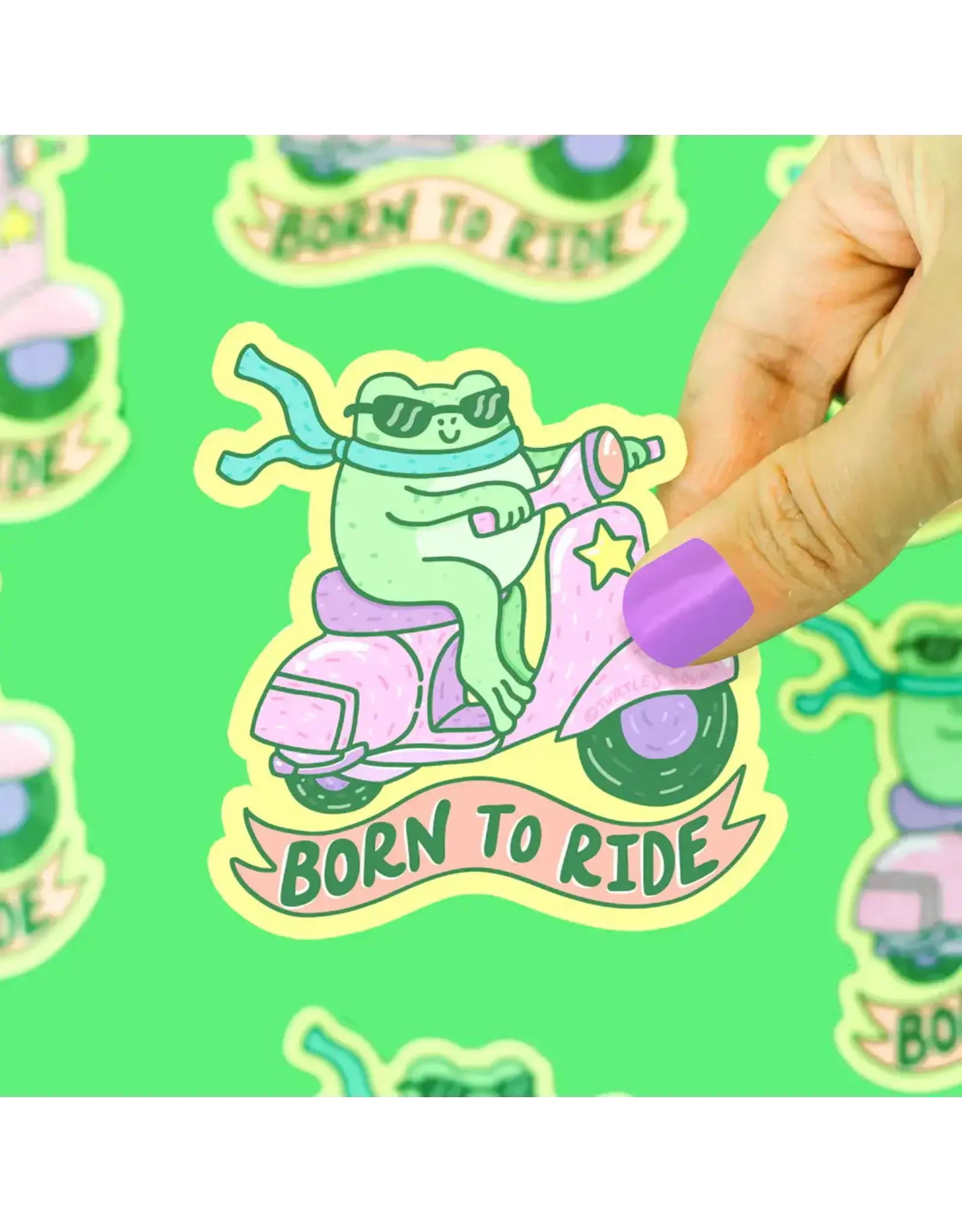 Turtle's Soup Born to Ride Toad Vinyl Sticker