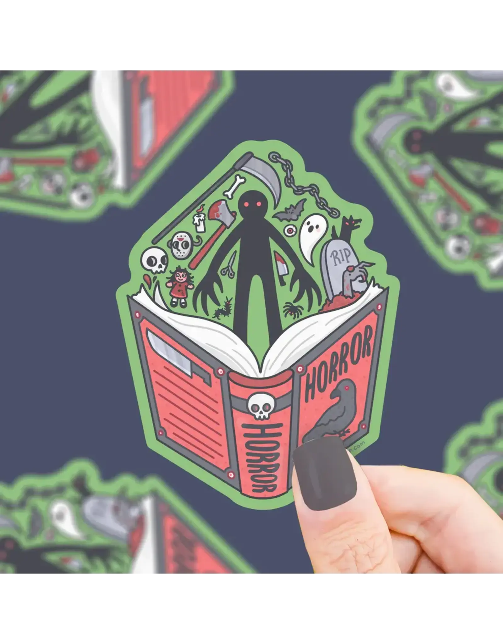 Turtle's Soup Horror Book Club Scary Book Vinyl Sticker