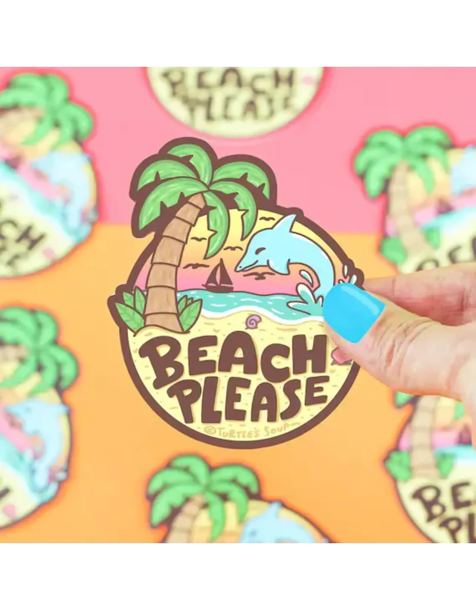 Turtle's Soup Beach Please Vinyl Sticker
